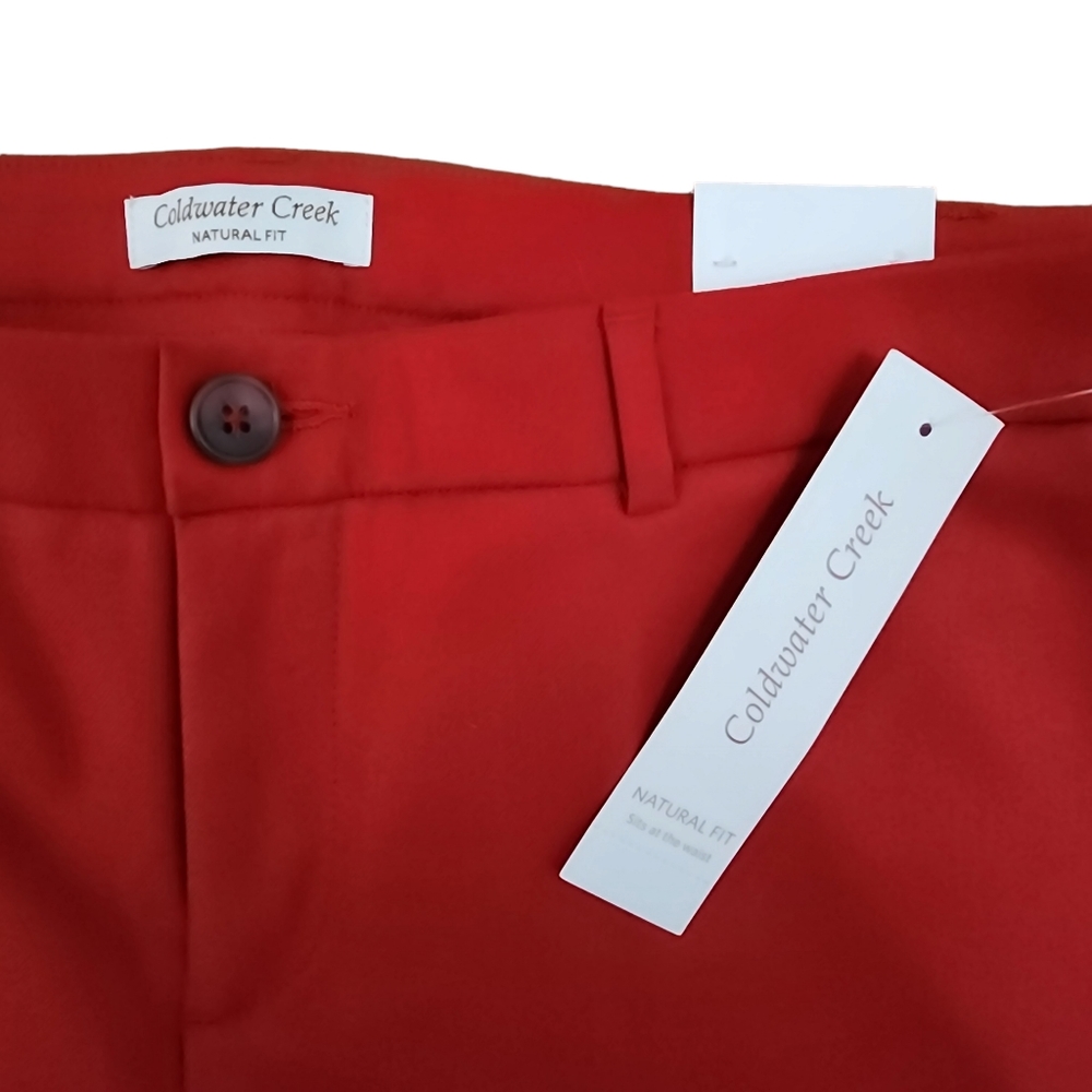 Coldwater Creek Wide Leg Red Trouser Pant Sz 12